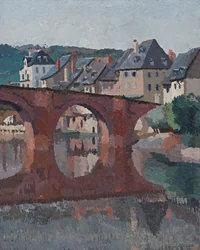 Refleksion af broen på partiet ved Espalion, Aveyron