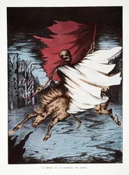 Kommunens afgang, fra den tredje republiks historie, bind. I, Politisk historie, pub.1933 (farve litho)