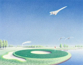 Cirkel, 2000, farveblyantstegning på papir