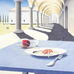 Pasta, 2005 , Farveblyantstegning på papir