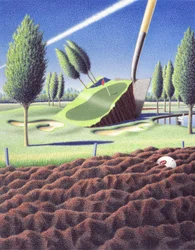 Spade, 2005, farveblyantstegning på papir