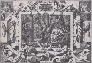 Pelias dræbt af sine døtre, hvis medlidenhed de tager mod hans blod til at tømme af v..., 1563.
