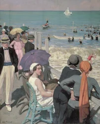 Badetid i Cabourg (olie på lærred)
