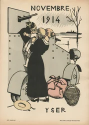Krigens kalender (1. år? august 1914-juli 1915) (farvet træsnit)