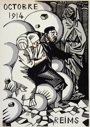 Oktober 1914, Reims - tegning af Herman Paul - i "" Krigskalender"" udg. 1916