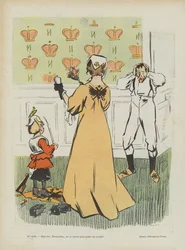Satire om Ruslands nederlag i den russisk-japanske krig. illustrationen til Le Rire