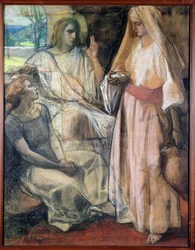 Kristus i Marta og Marias hus, 1924 (pastel på papir)