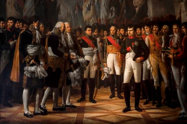 Napoléon tager imod senatsdeputerede på kongeslottet i Berlin