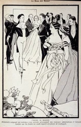 Repræsentation af George Bryan Brummel kendt som Beau Brummel (1778 - 1840), kongen af dandyerne. Illustration af René Vincent. 19. århundrede