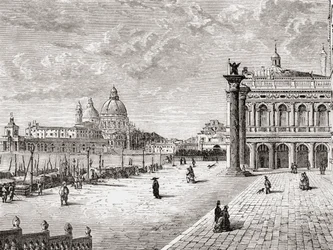 Piazza San Marco eller Markuspladsen, Venedig, Italien i slutningen af det 19. århundrede. Fra Italian Pictures af Rev. Samuel Manning, udgivet ca. 1890.