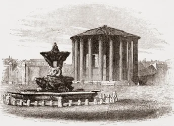 Vesta-templet, Forum Romanum, Rom, Italien i slutningen af det 19. århundrede. Fra Italian Pictures af Rev. Samuel Manning, udgivet ca. 1890.