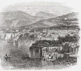 Udsigt over Sorrento, Campania, Syditalien, i slutningen af det 19. århundrede. Fra Italian Pictures af Rev. Samuel Manning, udgivet ca. 1890.