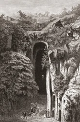 Vergils grav, Napoli, Syditalien i slutningen af det 19. århundrede. Fra Italian Pictures af Rev. Samuel Manning, udgivet ca. 1890.