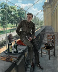 Rex Whistlers selvportræt i Welsh Guards uniform, maj 1940 (olie på lærred)