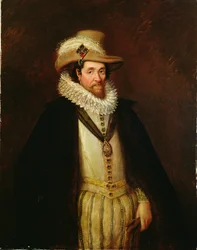 James I af England og VI af Skotland (1566-1625), efter John de Critz II (c.1600-s.1657) (olie på lærred)