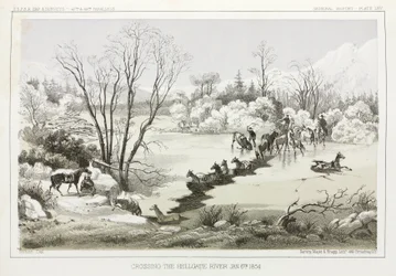 Krydser Hellgate River, Montana, USA, 6. januar 1854