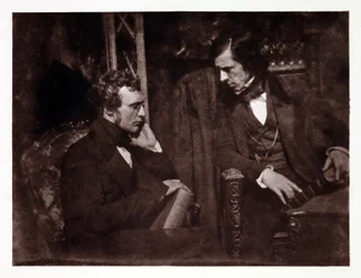 To mænd i samtale: Dr. Samuel Brown (1817-1856) og pastor George Gilfillan (1813-1878), fotografi fra ca. 1840