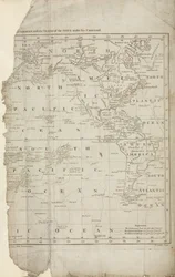 Kort over Cooks rejser, ca 1780