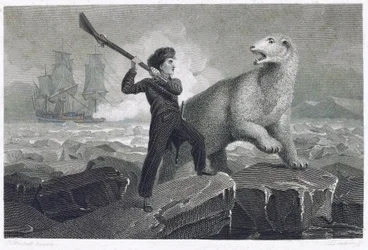 Da den unge Horatio Nelson (1758-1805) deltog i en ekspedition til Nordpolen i 1773, kæmpede han med en isbjørn på isen, mens hans gevær sad fast, og han forsøgte at afvise ham ved at slå ham med sin bagdel, fordi han ville give sin far en