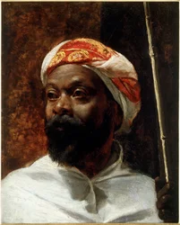 "Portræt af en arabisk mand" Maleri af Richard Beavis (1824-1896) Privat samling