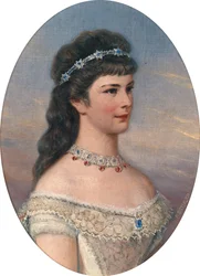 Portræt af Elisabeth af Bayern med Diadem