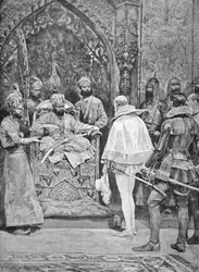 Den engelske ambassadør i Indien i 1615 (litho)