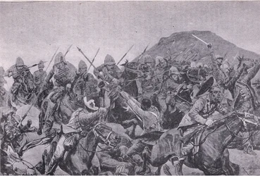 Slaget ved Elandslaagte: kavaleriet (litho)