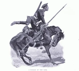 En kosak af linjen, illustration fra Cassells History of the Russo-Japanese War Vol 1, ca. 1900