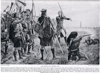 Slaget ved Quebec, 1759, illustration fra 