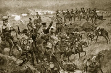 Charge of the Dragons at Talavera, illustration fra 