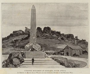 Påtænkt monument i Zimbabye, Sydafrika, til minde om major Allan Wilson og hans kammerater, dræbt i Matabili-krigen
