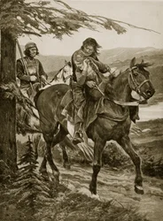 Kong Dermot bærer Devorgil, illustration fra 