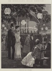 Den internationale sundhedsudstilling, aftenfest, musik i haven