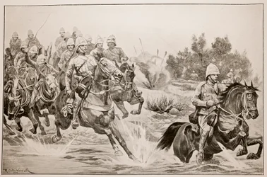 Det store fremskridt: Royal Horse Artillery (Cavalry Division) Crossing the Vaal