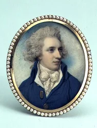 Portræt af John Swinburne (akvarel og gouache på elfenben) på elfenben