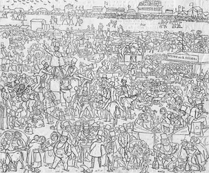 Maners and Customs of ye Englyshe in 1849: A View of Epsom Downe on ye Derbye Daye, 1849