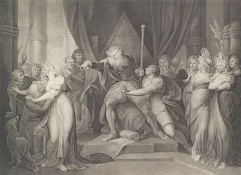 King Lear Casting Out His Daughter Cordelia Shakespeare, K..., udgivet første gang 1792, genudgivet 1852.