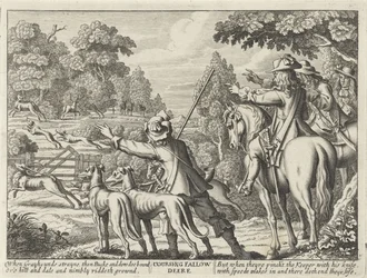 Herten nagejaagd door jachthonden Coursing Fallow Deere (titel på objekt) Jachtpartijen (serietitel) Flere måder at jage, jage og fiske på, ifølge engelsk maner (serietitel)