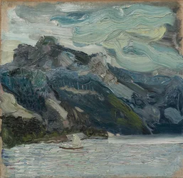 Traun-søen med bjergsovende græsk, 1907