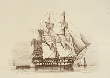 Canopus 80 guns First class 2nd rate, ca. 1849 (radering)