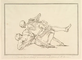 Fra en original skitse af William Hogarths i Mr. Morrisons samling, 1. marts 1782.