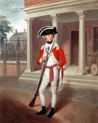 Løjtnant George Belson, Corps of Marines, Chatham, ca. 1780 (olie på lærred)