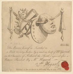 Maske og palet, 1781.