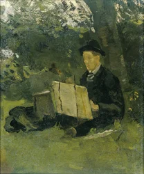 Jan Verkade (1868-1946) Maleri under et træ ved Hattem