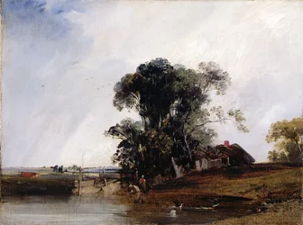 Landskab med en dam, ca. 1825-26 (olie på lærred)
