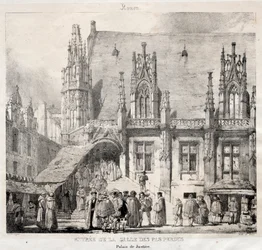 Rouen: Indgang til Salle des Pas Perdus, Palais du Justice, 1824.