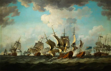 Slaget ved kardinalerne i 1759 malet af Richard Paton