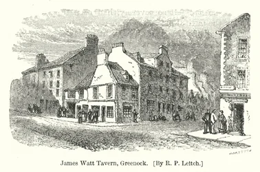 James Watt Tavern, Greenock (gravering)