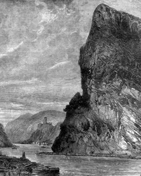 Loreley-klippe, nær St. Goarshausen, Tyskland, 1800-tallet