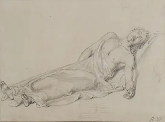 Studie [til Kristi gravlæggelse] (blyant)
